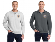 1/4-Zip Cadet Collar Sweatshirt with Embroidered Barry Tech Carpentry Logo
